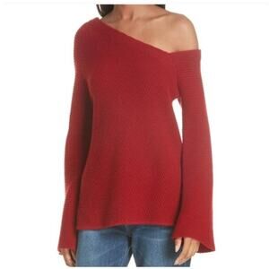 A.L.C Charly Wool & Cashmere One-shoulder Sweater In Red Size M Christmas Party